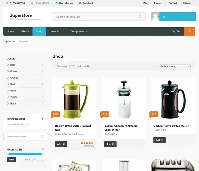 contoh toko online woocommerce