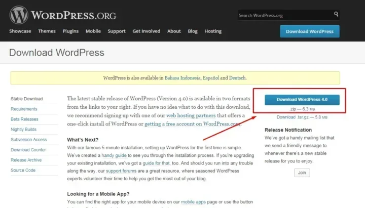 Download WordPress