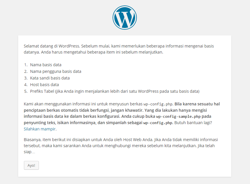 Cara install WordPress