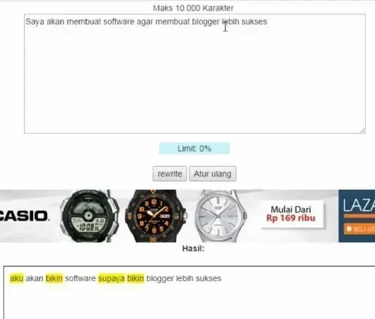 Spinner Artikel Bahasa Indonesia