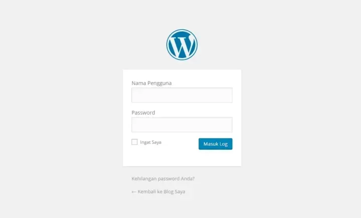 masuk dashboard wordpress