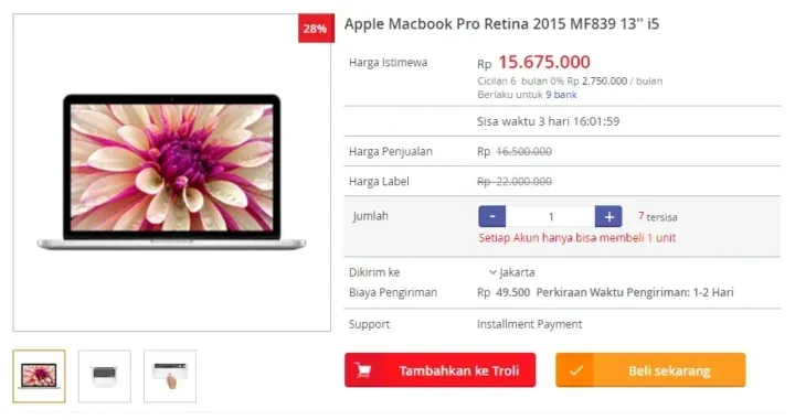 Blanja.com Toko Online Mitra eBay Belanja Aman & Nyaman Diskon Macbook Pro