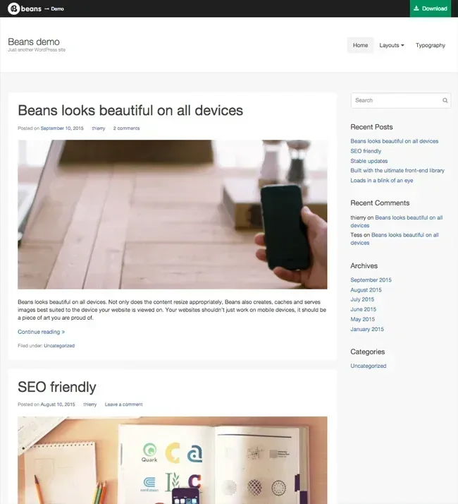 beans wordpress theme