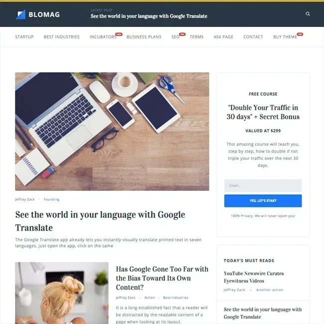 blogmag wordpress theme