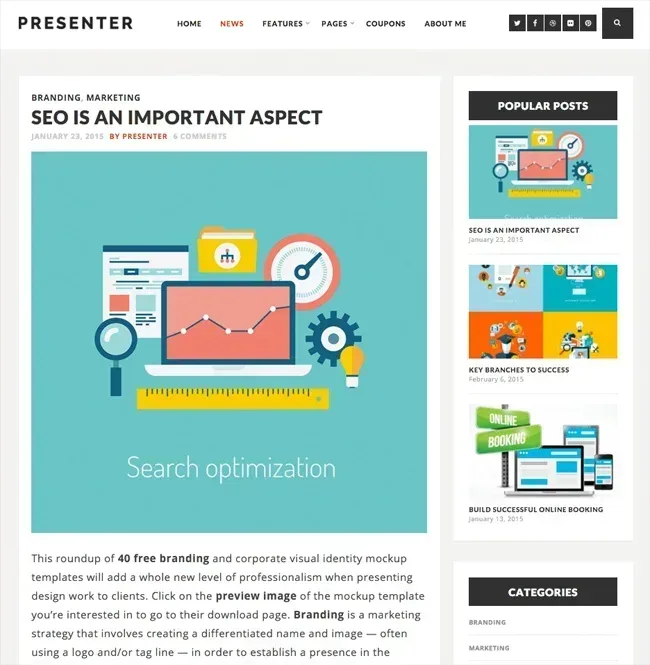 presenter wordpress theme