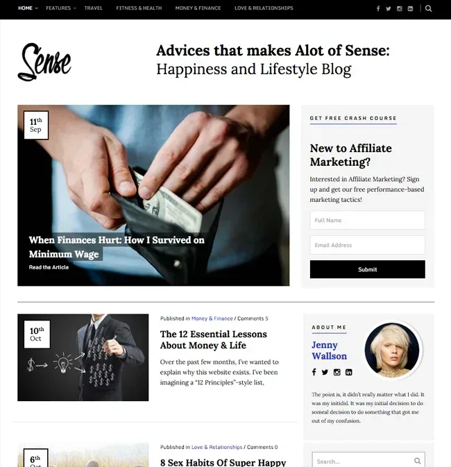 sense wordpress theme