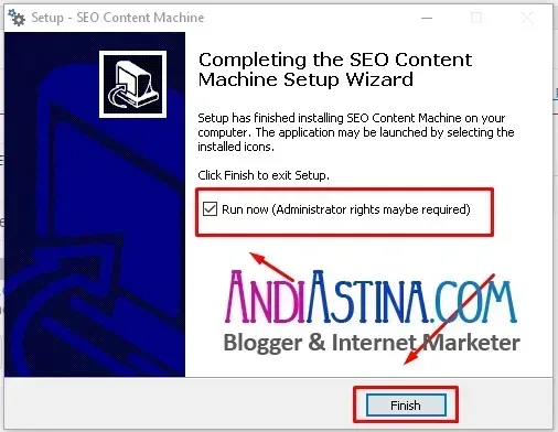 Install SEO Content Machine Finish