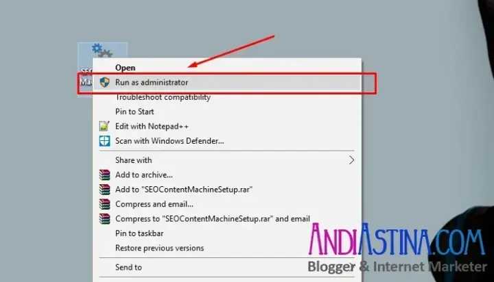 Install SEO Content Machine Run as Administrator