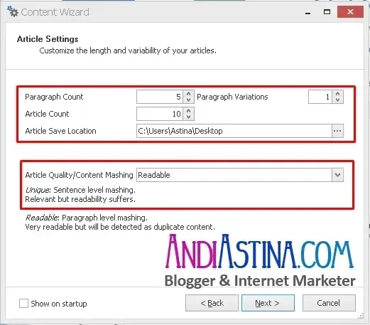 Review Cara Menggunakan SEO Content Machine Content Wizard Variasi Artikel- andiastina.com