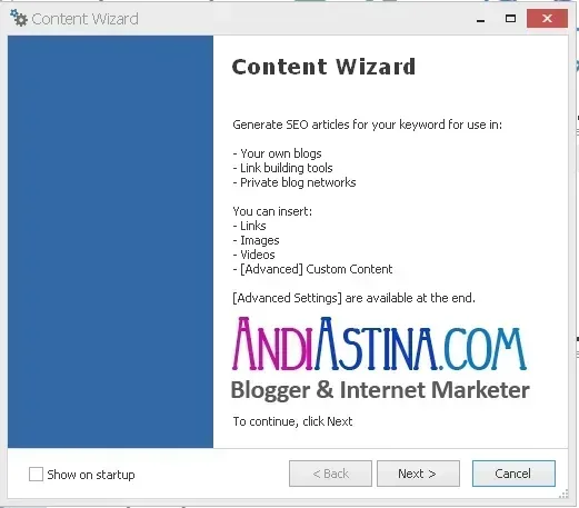 Review Cara Menggunakan SEO Content Machine Content Wizard - andiastina.com