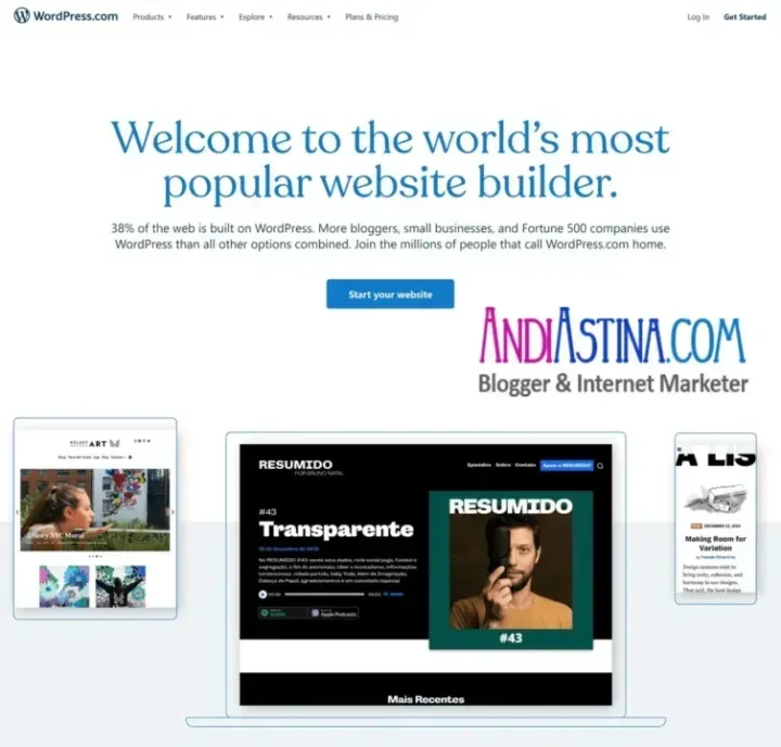 WordPress.com – GRATIS – $4 Per Bulan